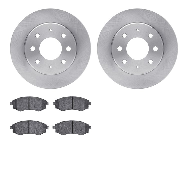 6502-72143 Brake Rotors w/5000 Advanced Brake Pads Kit, 1998-2006 Kia/Hyundai/Genesis, Position: Front