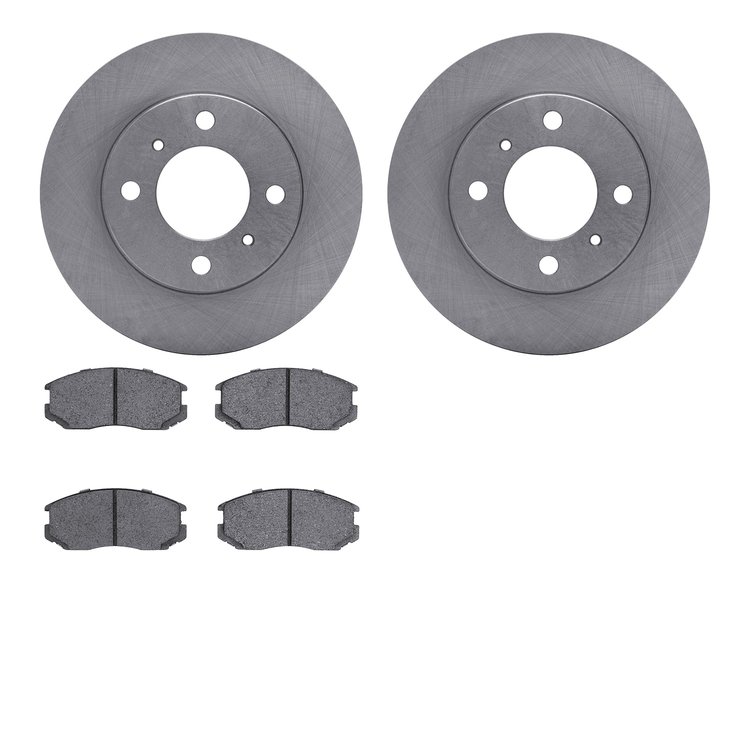 6502-72164 Brake Rotors w/5000 Advanced Brake Pads Kit, 1992-1996 Multiple Makes/Models, Position: Front