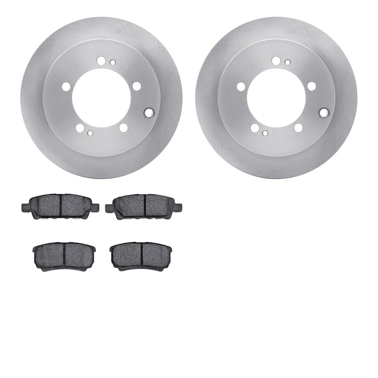 6502-72174 Brake Rotors w/5000 Advanced Brake Pads Kit, 2004-2007 Mitsubishi, Position: Rear