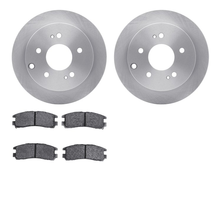6502-72227 Brake Rotors w/5000 Advanced Brake Pads Kit, 2004-2012 Mitsubishi, Position: Rear