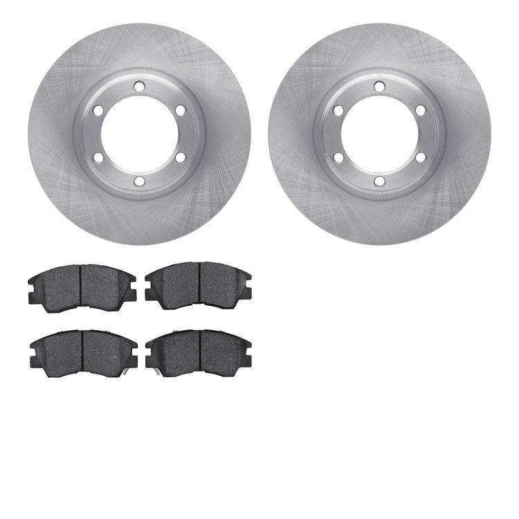 6502-72266 Brake Rotors w/5000 Advanced Brake Pads Kit, 1987-1989 Multiple Makes/Models, Position: Front