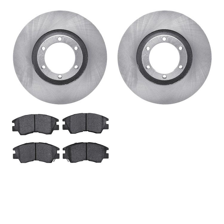 6502-72269 Brake Rotors w/5000 Advanced Brake Pads Kit, 1986-1995 Multiple Makes/Models, Position: Front