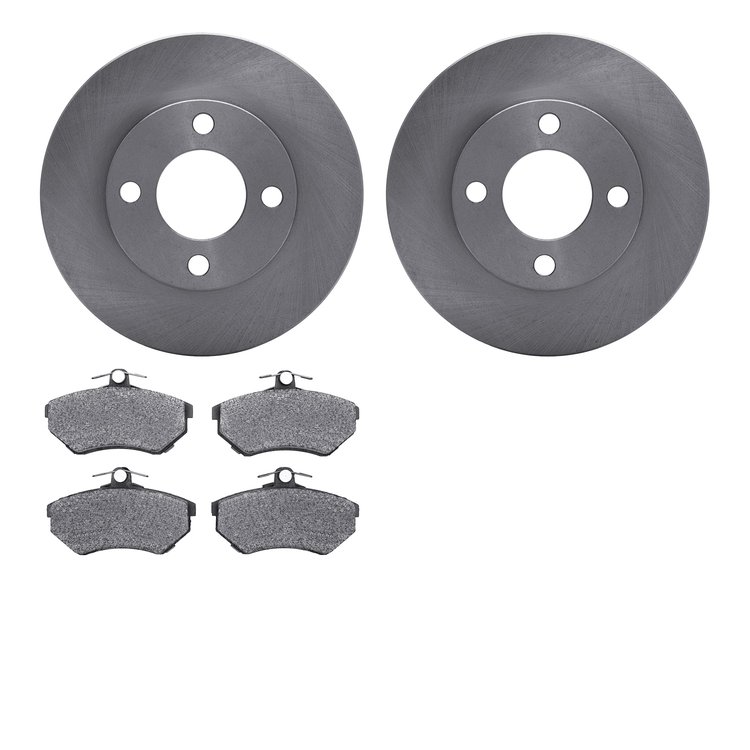 6502-73082 Brake Rotors w/5000 Advanced Brake Pads Kit, 1980-1992 Audi/Volkswagen, Position: Front