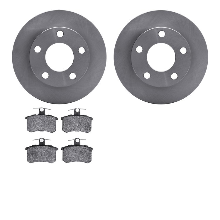6502-73094 Brake Rotors w/5000 Advanced Brake Pads Kit, 1980-1991 Audi/Volkswagen, Position: Rear