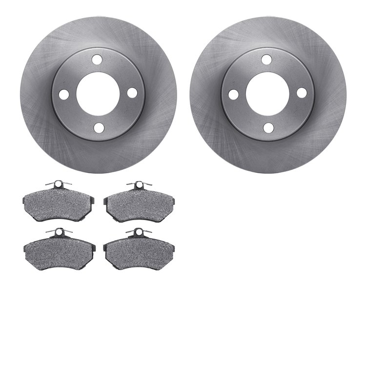 6502-73099 Brake Rotors w/5000 Advanced Brake Pads Kit, 1980-1983 Audi/Volkswagen, Position: Front