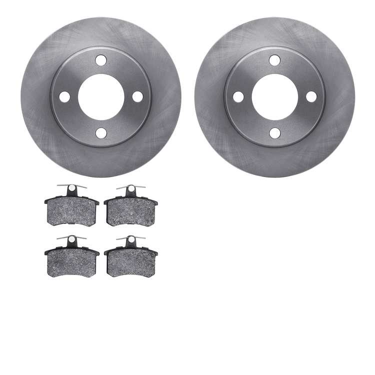 6502-73115 Brake Rotors w/5000 Advanced Brake Pads Kit, 1984-1995 Audi/Volkswagen, Position: Rear