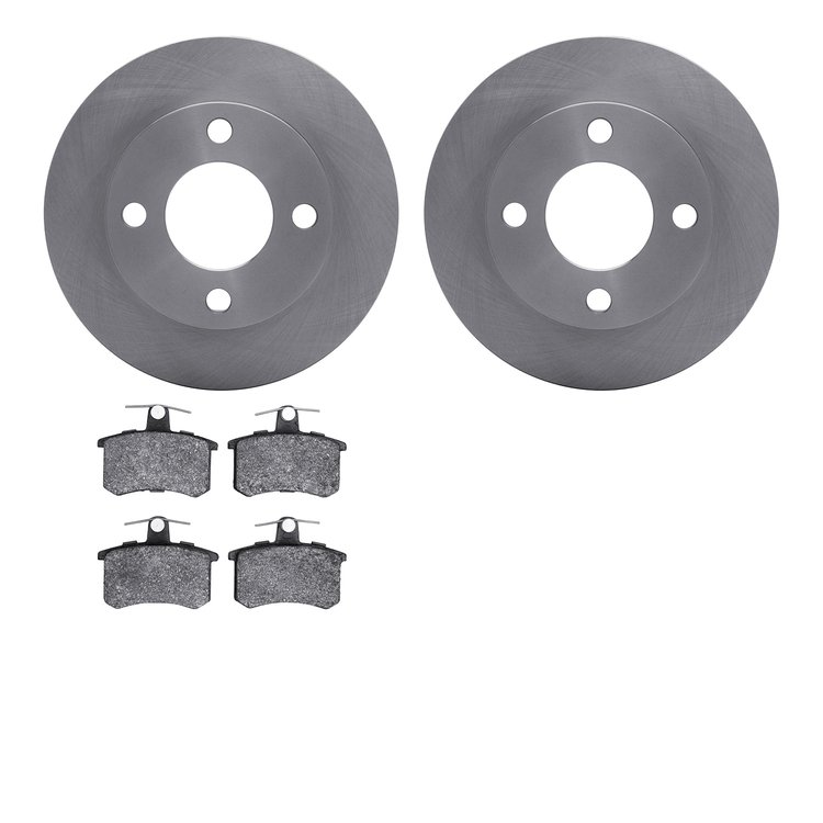 6502-73118 Brake Rotors w/5000 Advanced Brake Pads Kit, 1982-1998 Audi/Volkswagen, Position: Rear