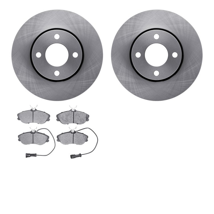 6502-73136 Brake Rotors w/5000 Advanced Brake Pads Kit, 1990-1991 Audi/Volkswagen, Position: Front
