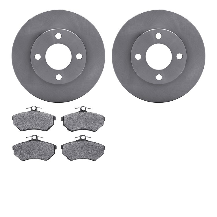 6502-73151 Brake Rotors w/5000 Advanced Brake Pads Kit, 1990-1991 Audi/Volkswagen, Position: Front