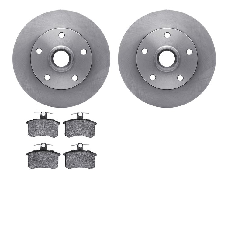 6502-73154 Brake Rotors w/5000 Advanced Brake Pads Kit, 1996-1997 Audi/Volkswagen, Position: Rear