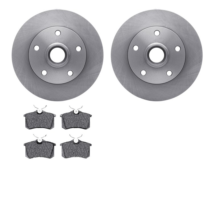 6502-73156 Brake Rotors w/5000 Advanced Brake Pads Kit, 1997-2001 Audi/Volkswagen, Position: Rear