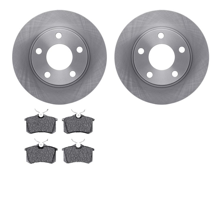 6502-73185 Brake Rotors w/5000 Advanced Brake Pads Kit, 1999-2004 Audi/Volkswagen, Position: Rear