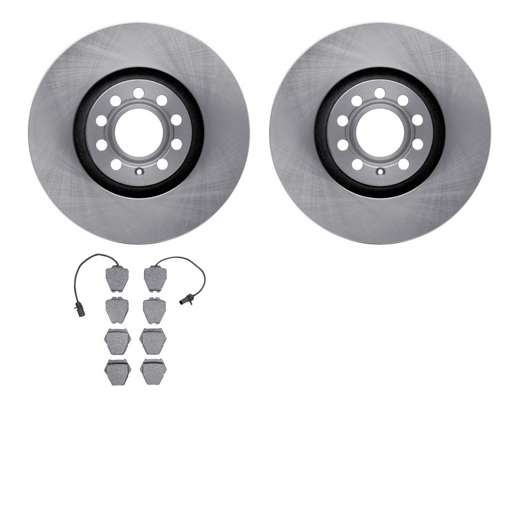 6502-73231 Brake Rotors w/5000 Advanced Brake Pads Kit, 1999-2005 Audi/Volkswagen, Position: Front