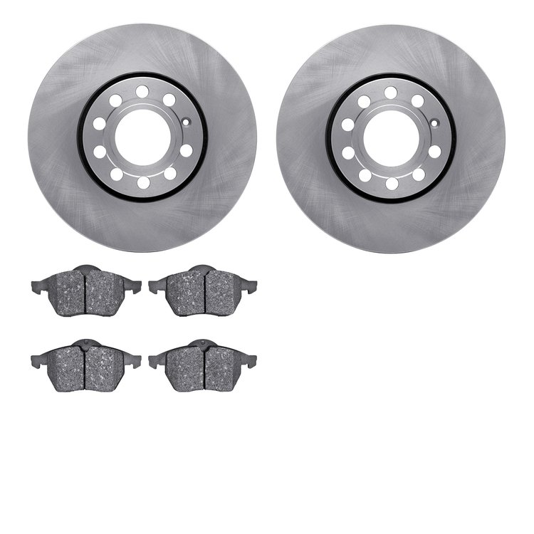 6502-73262 Brake Rotors w/5000 Advanced Brake Pads Kit, 1996-1999 Audi/Volkswagen, Position: Front