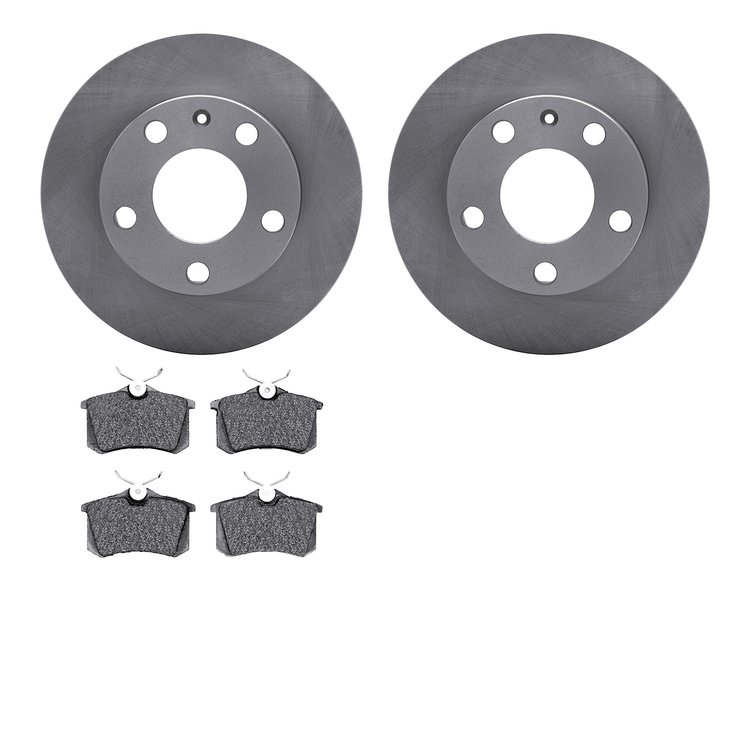 6502-73277 Brake Rotors w/5000 Advanced Brake Pads Kit, 2002-2006 Audi/Volkswagen, Position: Rear