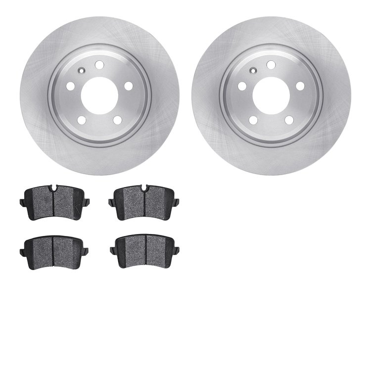 6502-73345 Brake Rotors w/5000 Advanced Brake Pads Kit, 2012-2013 Audi/Volkswagen, Position: Rear