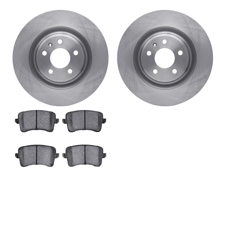6502-73389 Brake Rotors w/5000 Advanced Brake Pads Kit, 2013-2017 Audi/Volkswagen, Position: Rear