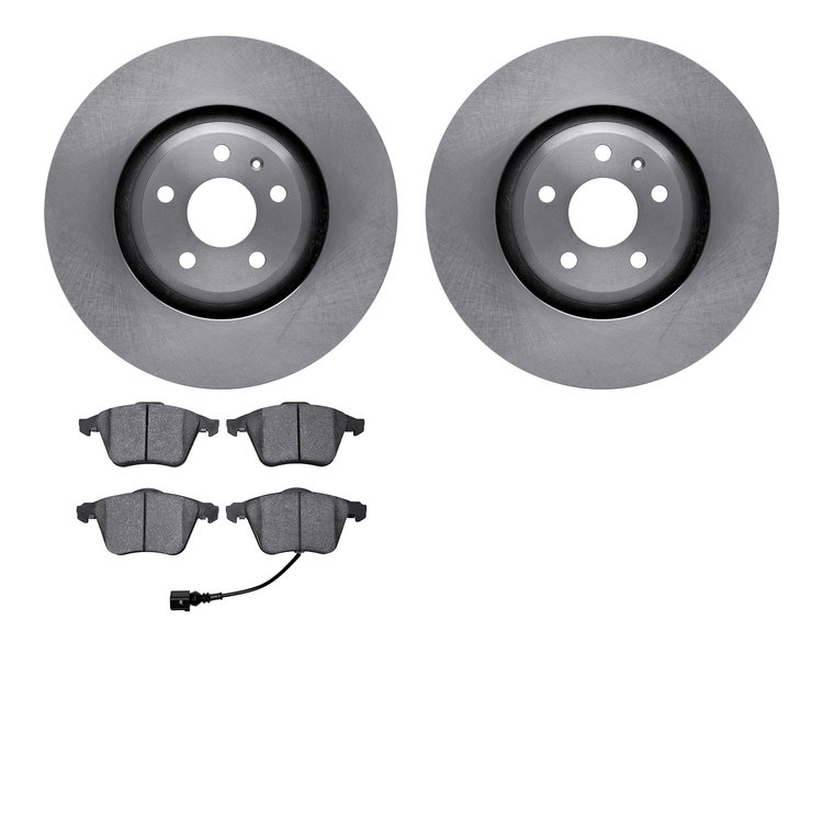 6502-73415 Brake Rotors w/5000 Advanced Brake Pads Kit, 2012-2015 Audi/Volkswagen, Position: Front