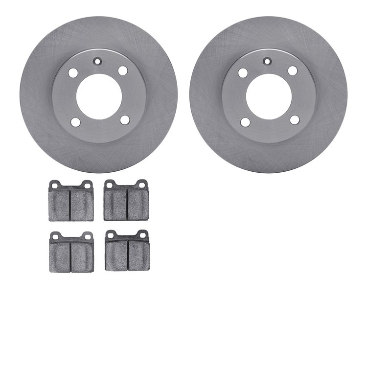 6502-74074 Brake Rotors w/5000 Advanced Brake Pads Kit, 1973-1980 Audi/Volkswagen, Position: Front