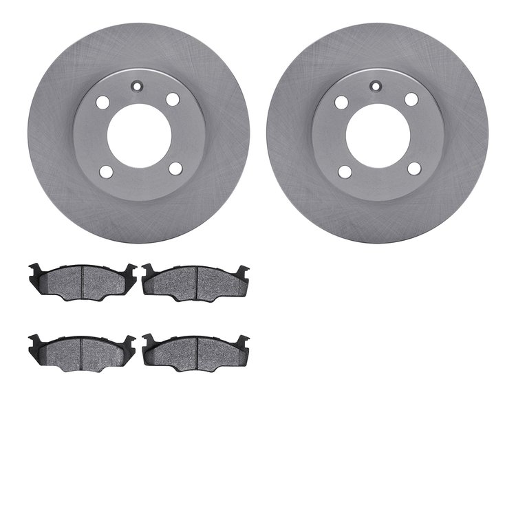 6502-74077 Brake Rotors w/5000 Advanced Brake Pads Kit, 1980-1984 Audi/Volkswagen, Position: Front