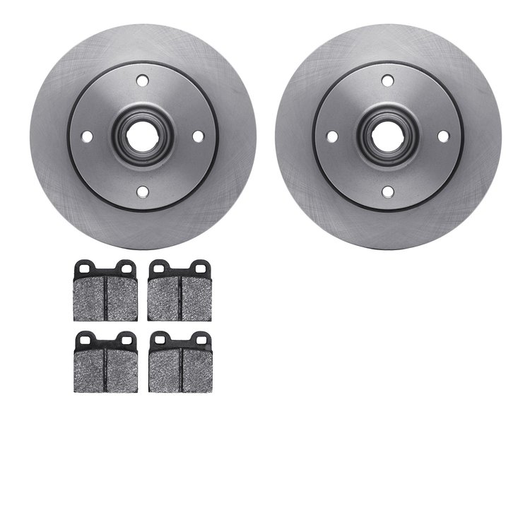 6502-74108 Brake Rotors w/5000 Advanced Brake Pads Kit, 1965-1972 Audi/Volkswagen, Position: Front