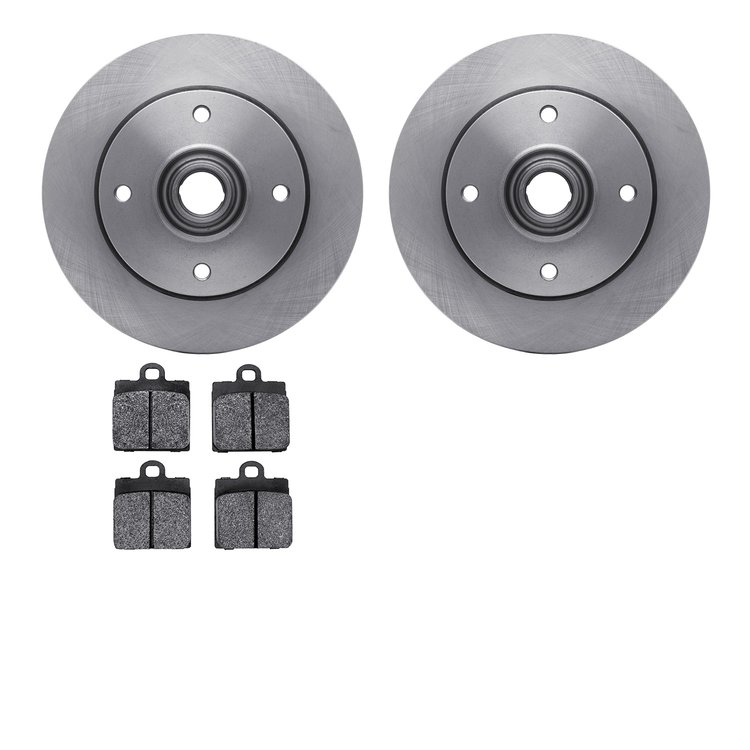 6502-74109 Brake Rotors w/5000 Advanced Brake Pads Kit, 1966-1970 Audi/Volkswagen, Position: Front