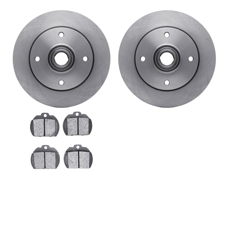 6502-74110 Brake Rotors w/5000 Advanced Brake Pads Kit, 1973-1974 Audi/Volkswagen, Position: Front