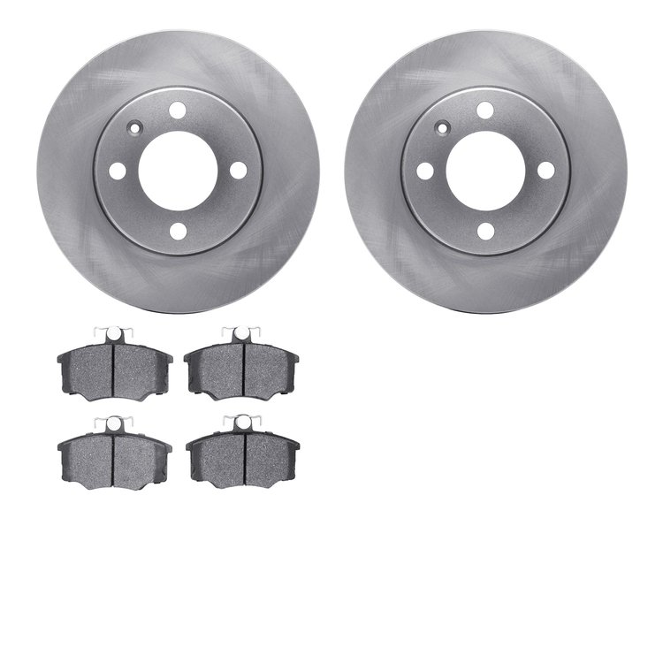 6502-74119 Brake Rotors w/5000 Advanced Brake Pads Kit, 1984-1987 Audi/Volkswagen, Position: Front