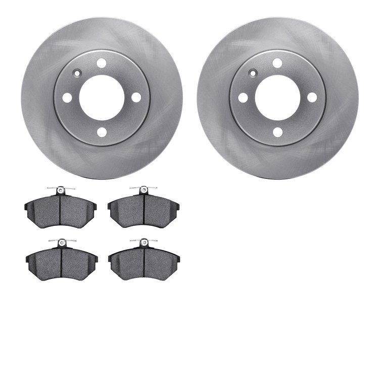 6502-74123 Brake Rotors w/5000 Advanced Brake Pads Kit, 1988-1988 Audi/Volkswagen, Position: Front