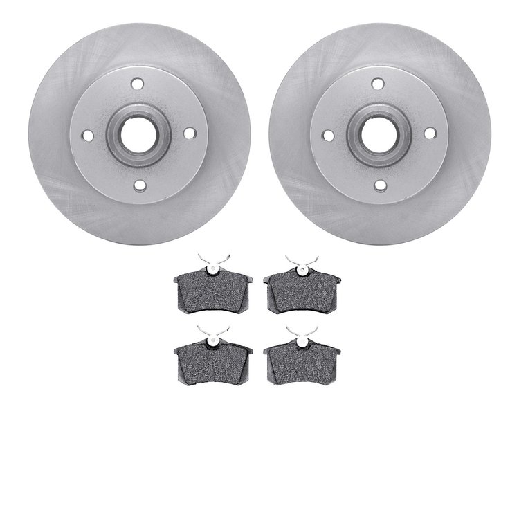 6502-74134 Brake Rotors w/5000 Advanced Brake Pads Kit, 1990-2002 Audi/Volkswagen, Position: Rear