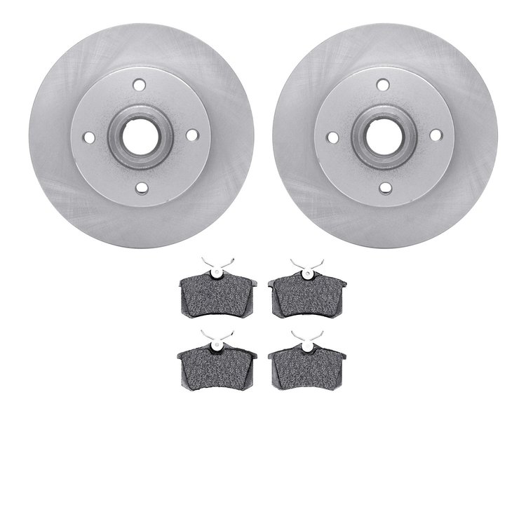 6502-74135 Brake Rotors w/5000 Advanced Brake Pads Kit, 1985-1998 Audi/Volkswagen, Position: Rear