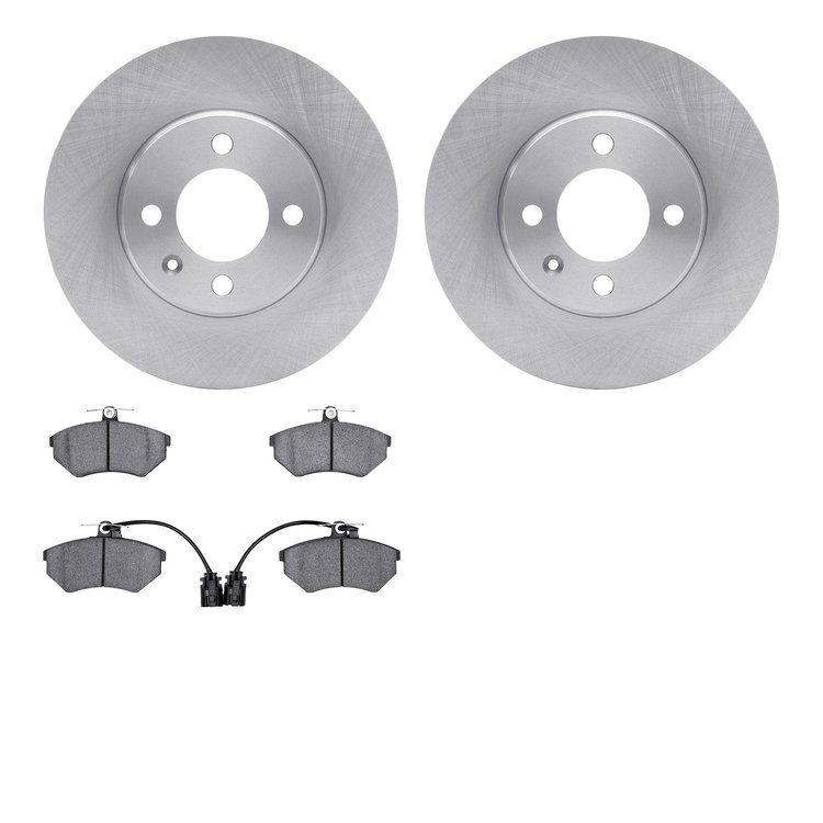 6502-74140 Brake Rotors w/5000 Advanced Brake Pads Kit, 1995-1995 Audi/Volkswagen, Position: Front