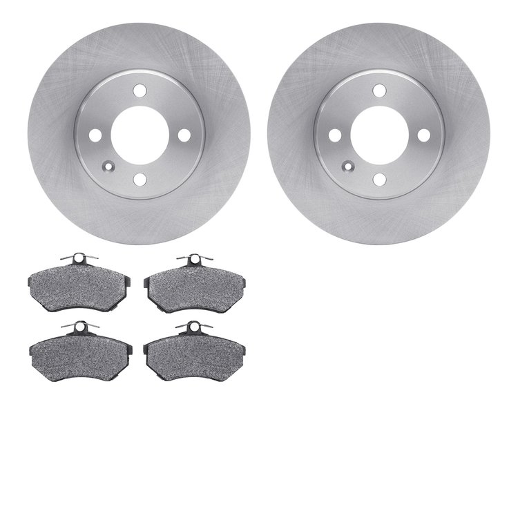 6502-74142 Brake Rotors w/5000 Advanced Brake Pads Kit, 1993-1993 Audi/Volkswagen, Position: Front