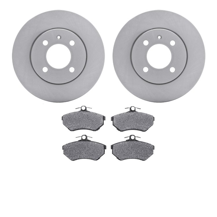6502-74177 Brake Rotors w/5000 Advanced Brake Pads Kit, 1996-1997 Audi/Volkswagen, Position: Front