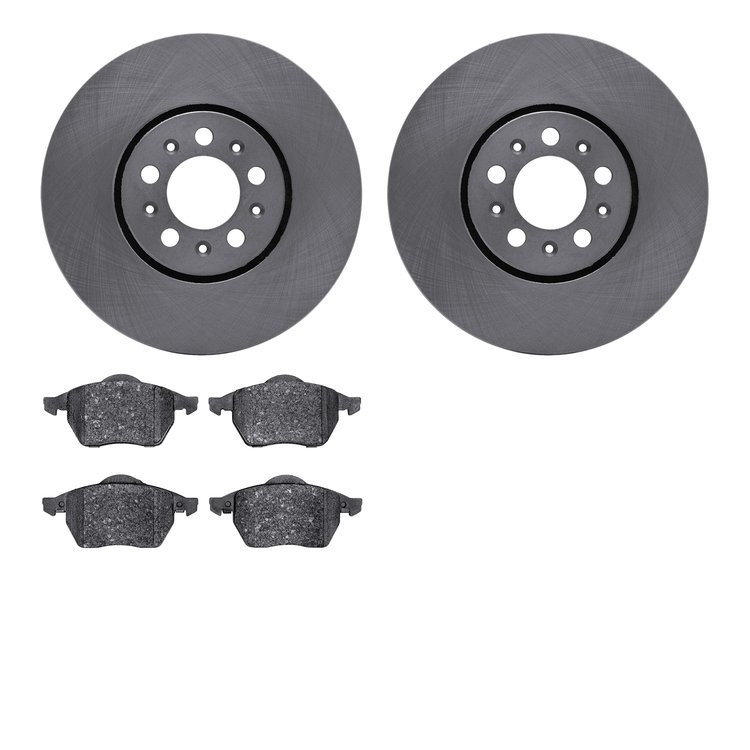 6502-74191 Brake Rotors w/5000 Advanced Brake Pads Kit, 1996-1998 Audi/Volkswagen, Position: Front