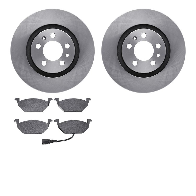 6502-74197 Brake Rotors w/5000 Advanced Brake Pads Kit, 1998-1999 Audi/Volkswagen, Position: Front