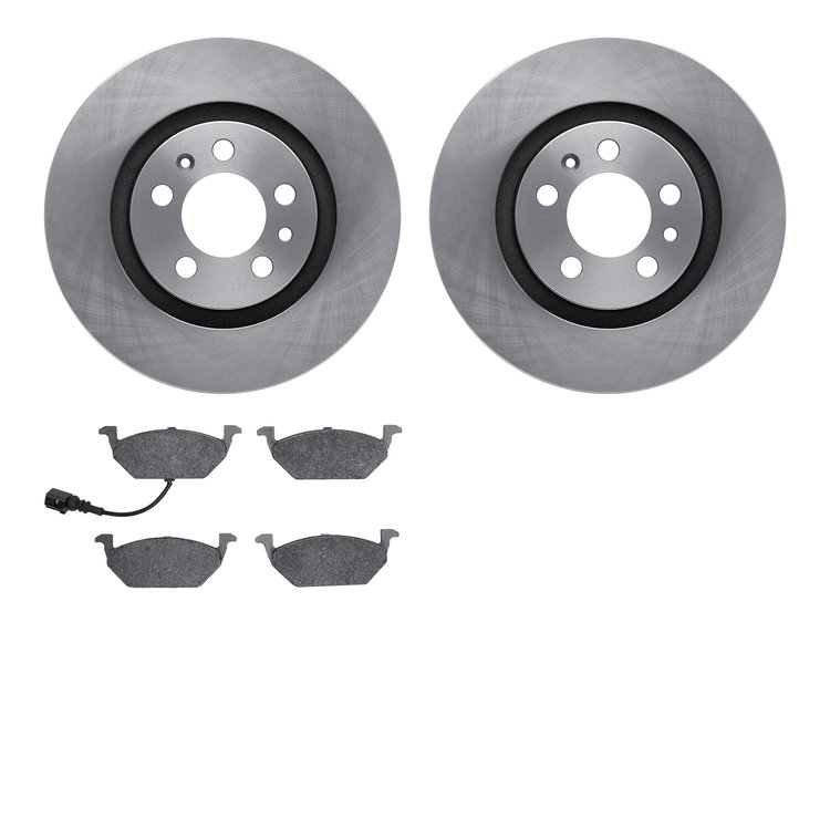 6502-74199 Brake Rotors w/5000 Advanced Brake Pads Kit, 1999-2010 Audi/Volkswagen, Position: Front