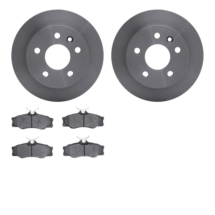 6502-74213 Brake Rotors w/5000 Advanced Brake Pads Kit, 1986-1991 Audi/Volkswagen, Position: Front