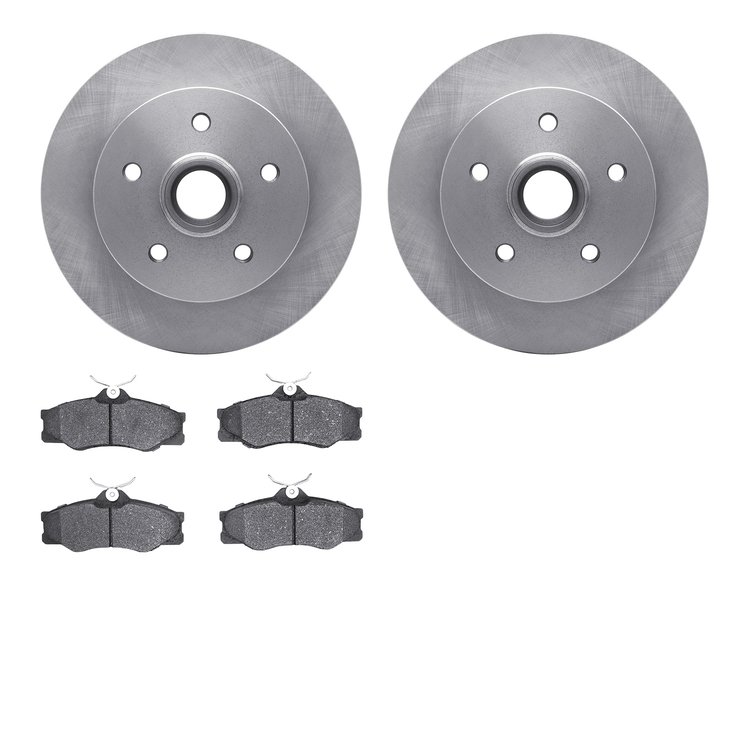 6502-74216 Brake Rotors w/5000 Advanced Brake Pads Kit, 1986-1991 Audi/Volkswagen, Position: Front