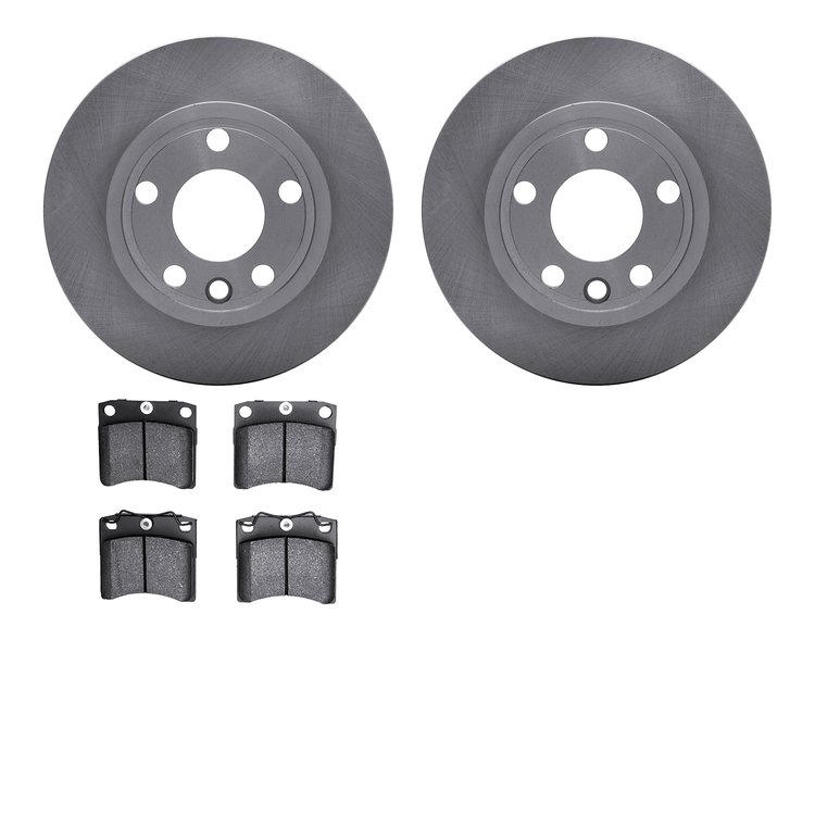 6502-74219 Brake Rotors w/5000 Advanced Brake Pads Kit, 1992-1995 Audi/Volkswagen, Position: Front