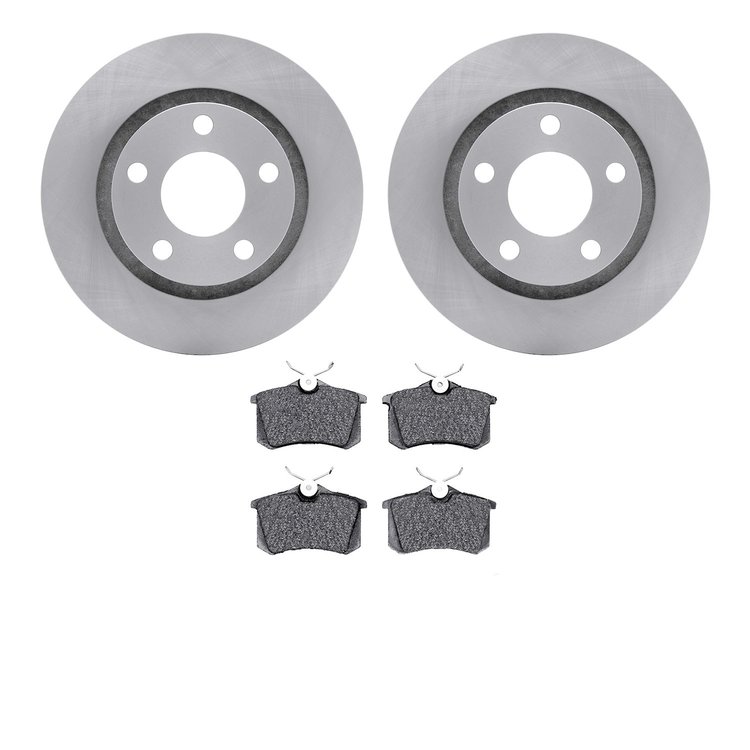 6502-74278 Brake Rotors w/5000 Advanced Brake Pads Kit, 2002-2005 Audi/Volkswagen, Position: Rear