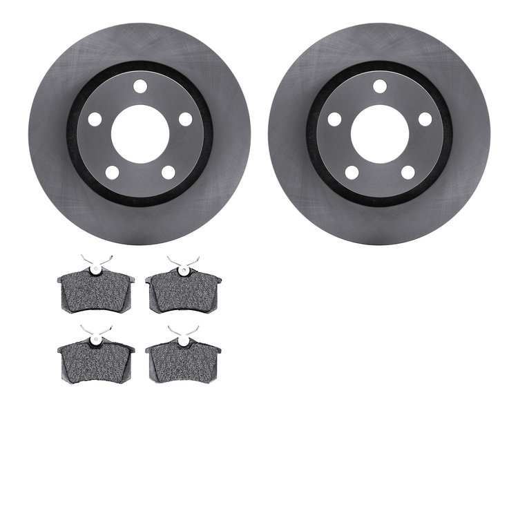 6502-74279 Brake Rotors w/5000 Advanced Brake Pads Kit, 1999-2004 Audi/Volkswagen, Position: Rear