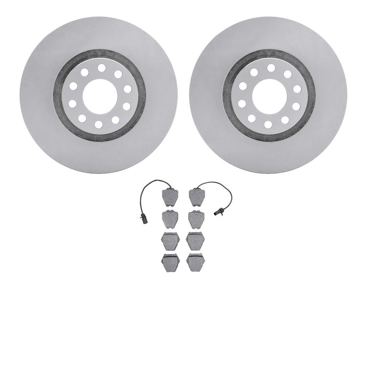 6502-74284 Brake Rotors w/5000 Advanced Brake Pads Kit, 2002-2005 Audi/Volkswagen, Position: Front