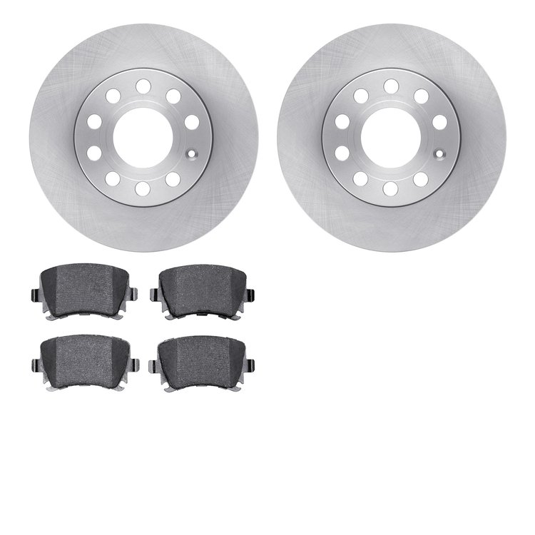 6502-74290 Brake Rotors w/5000 Advanced Brake Pads Kit, 2005-2010 Audi/Volkswagen, Position: Rear