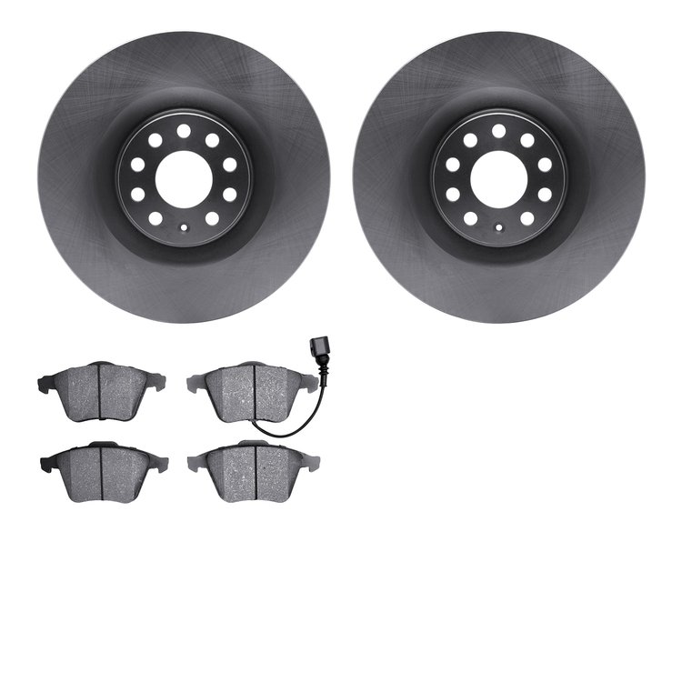 6502-74307 Brake Rotors w/5000 Advanced Brake Pads Kit, 2006-2011 Audi/Volkswagen, Position: Front