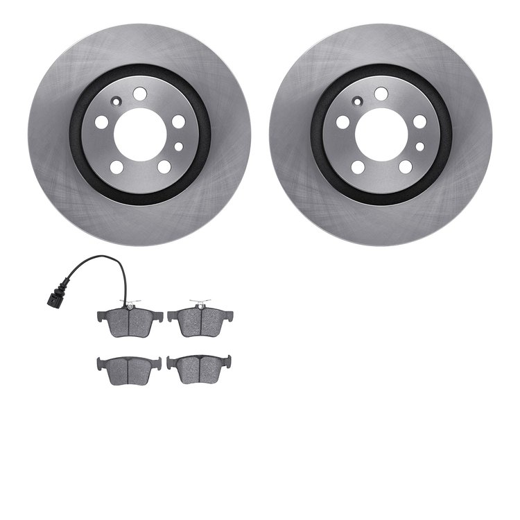 6502-74317 Brake Rotors w/5000 Advanced Brake Pads Kit, Fits Select Audi/Volkswagen, Position: Rear