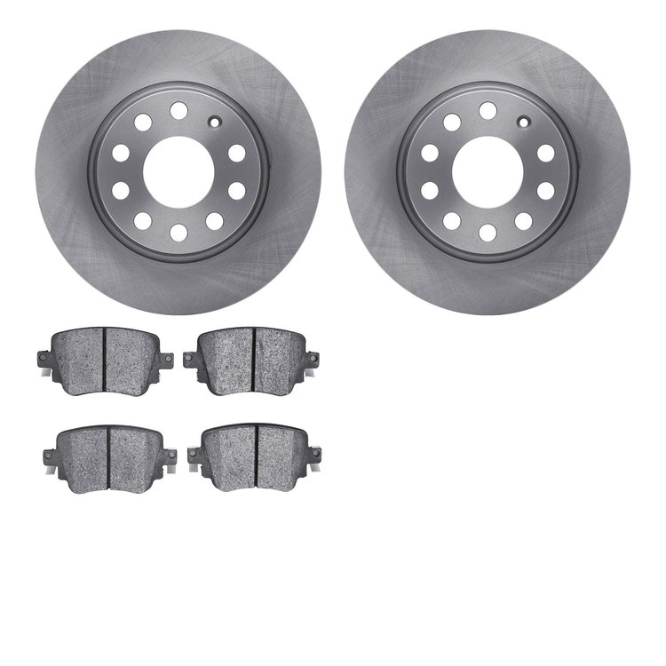 6502-74331 Brake Rotors w/5000 Advanced Brake Pads Kit, Fits Select Audi/Volkswagen, Position: Rear