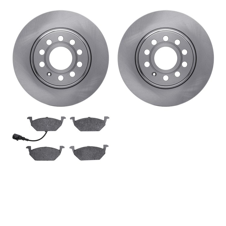 6502-74342 Brake Rotors w/5000 Advanced Brake Pads Kit, 2005-2010 Audi/Volkswagen, Position: Front