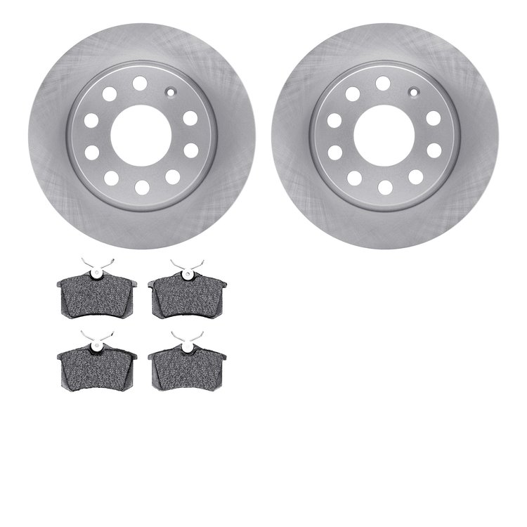 6502-74350 Brake Rotors w/5000 Advanced Brake Pads Kit, 2010-2013 Audi/Volkswagen, Position: Rear