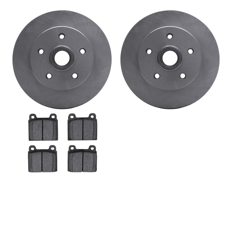 6502-74376 Brake Rotors w/5000 Advanced Brake Pads Kit, 1979-1985 Audi/Volkswagen, Position: Front